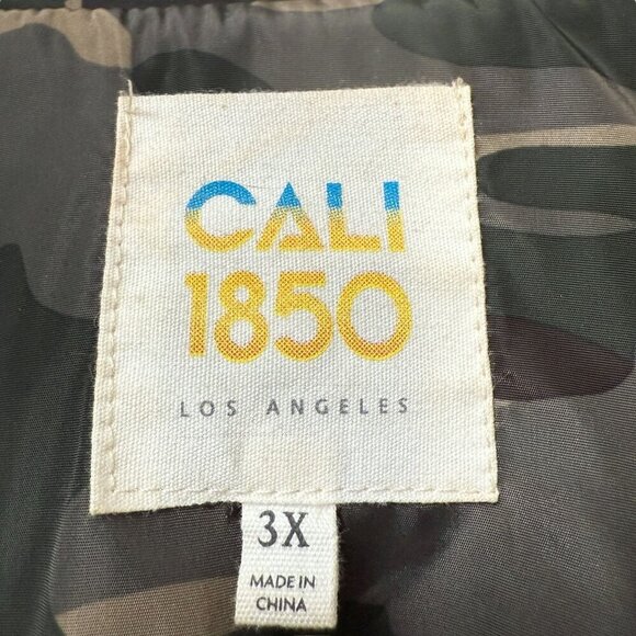 CALI 1850 Camo Bomber Jacket Plus Size 3X Green Womens Windbreaker Hoodie - Picture 9 of 9